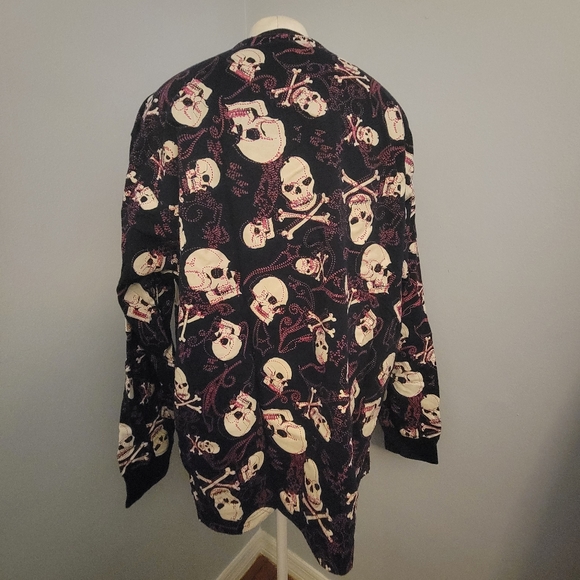 NWOT Men's 3XL Black Skull Rocker Halloween Sweatshirt Grunge High Class Society - Picture 6 of 12